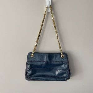 Beltrami vintage leather triple compartment chain small shoulder crossbody bag
